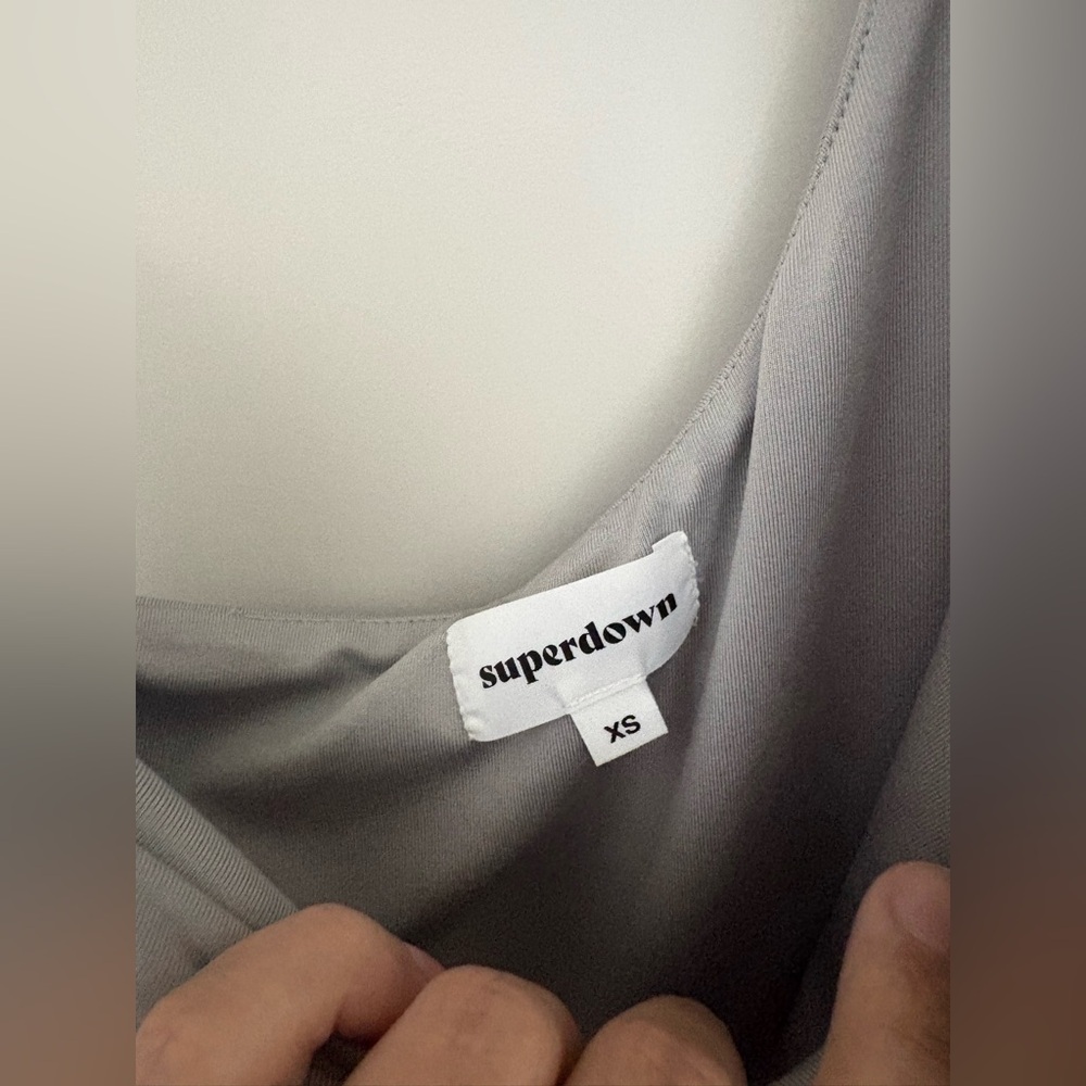 Superdown One-Shoulder Gray Maxi Dress - Picture 5 of 8